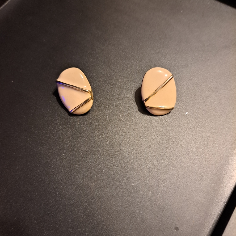 Gold and Cream Earrings